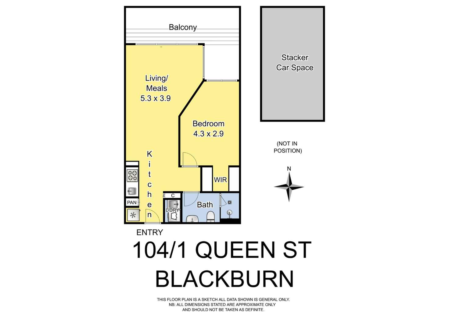 Floorplan of Homely apartment listing, 104/1 Queen Street, Blackburn VIC 3130