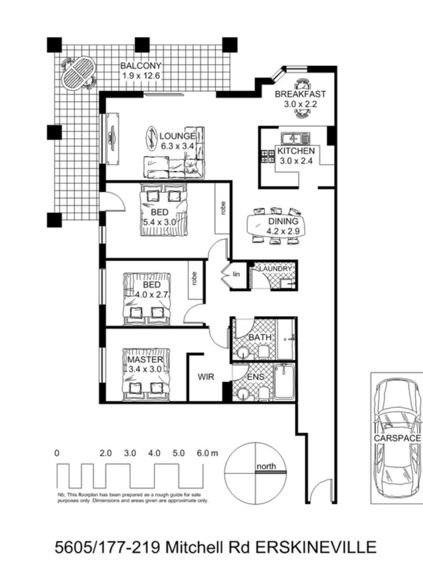 Floorplan of Homely apartment listing, 5605/177-219 Mitchell Road, Erskineville NSW 2043