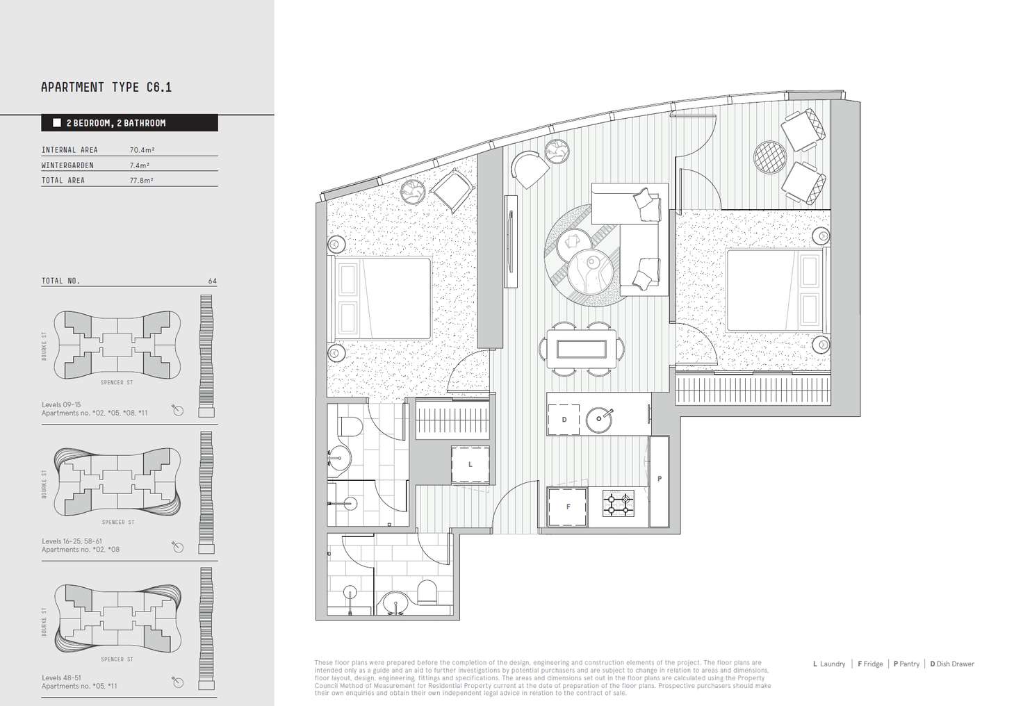 Floorplan of Homely apartment listing, 6308/138 Spencer Street, Melbourne VIC 3000