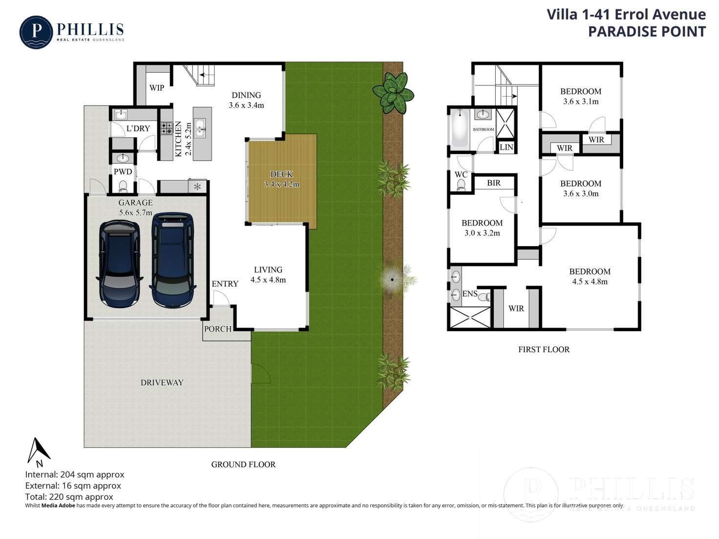 Floorplan of Homely townhouse listing, 2/41 Errol Avenue, Paradise Point QLD 4216