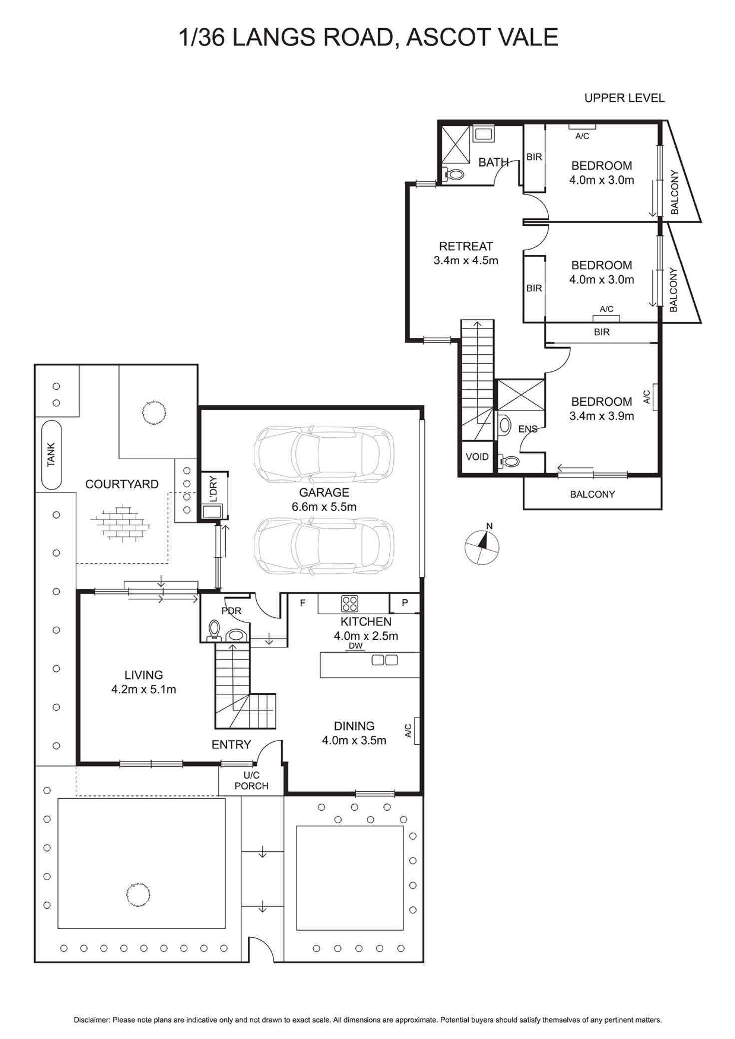 Floorplan of Homely townhouse listing, 1/36 Langs Road., Ascot Vale VIC 3032