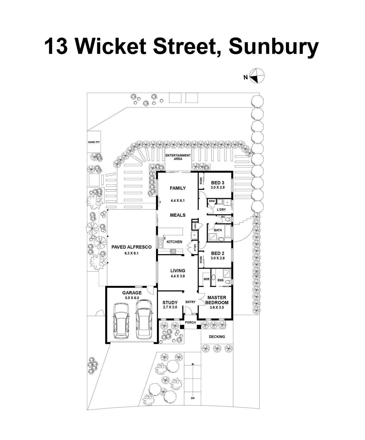 Floorplan of Homely house listing, 13 Wicket Street, Sunbury VIC 3429