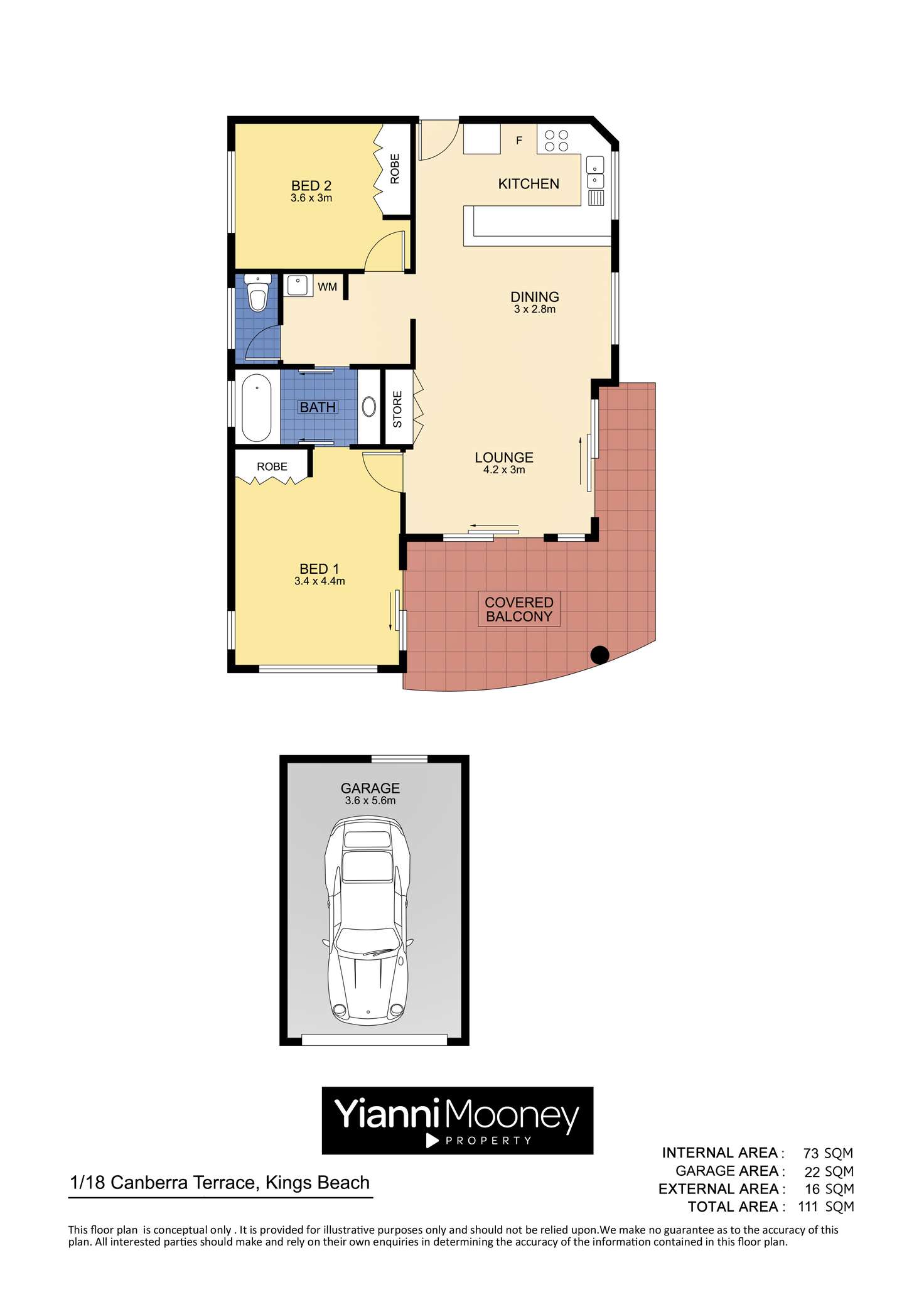 Floorplan of Homely unit listing, 1/18 Canberra Terrace, Caloundra QLD 4551