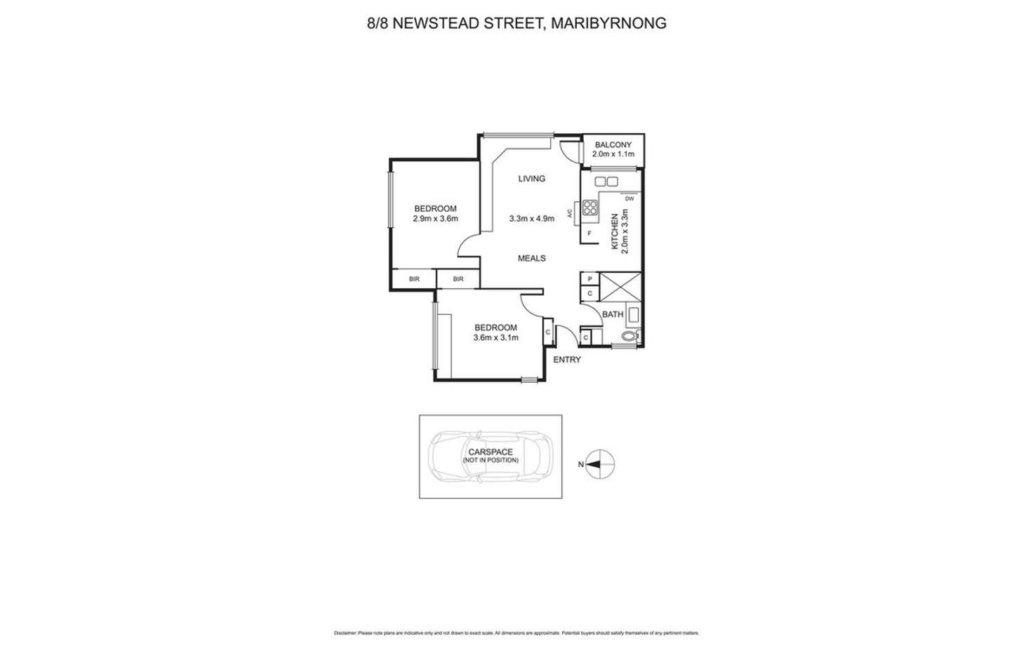 Floorplan of Homely apartment listing, 8/8 Newstead Street, Maribyrnong VIC 3032