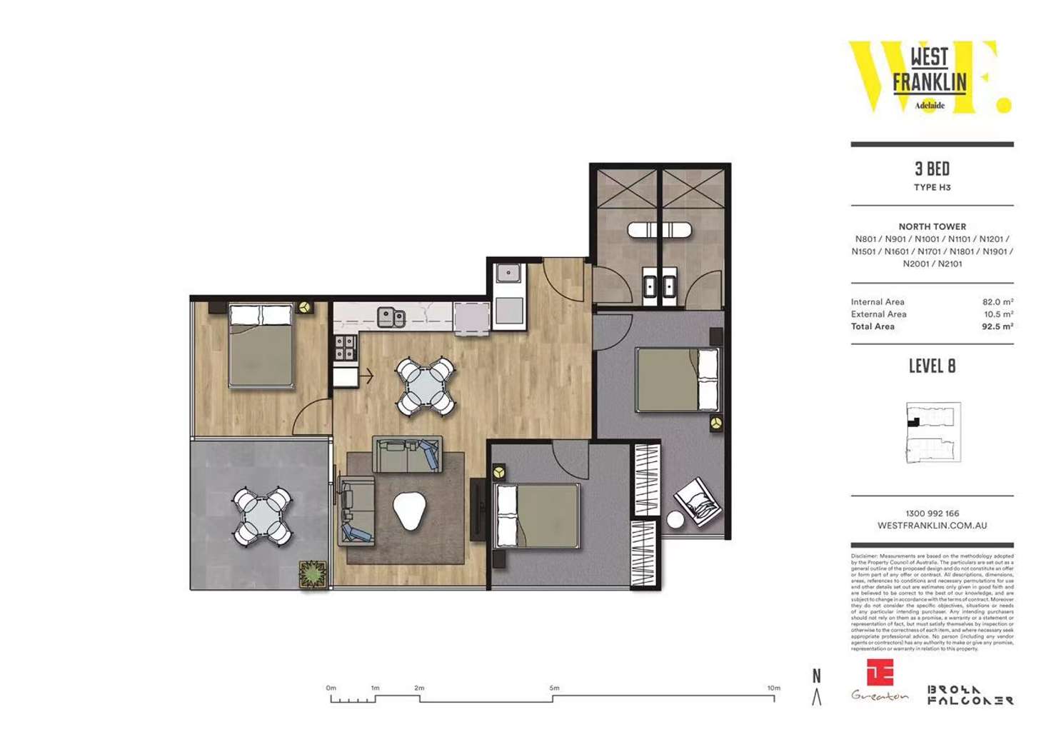 Floorplan of Homely apartment listing, N1801/68 Elizabeth Street, Adelaide SA 5000