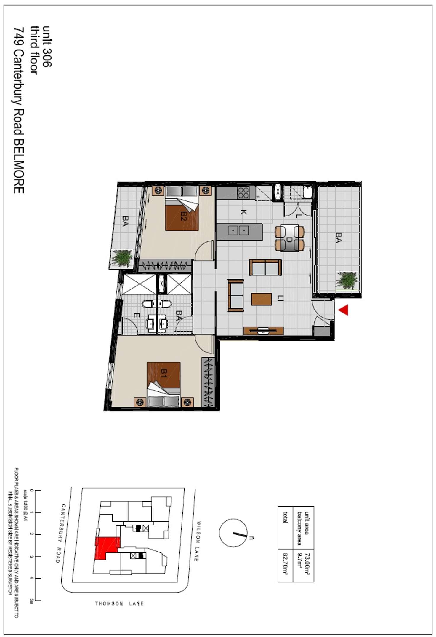 Floorplan of Homely apartment listing, 306/749 Canterbury Road, Belmore NSW 2192