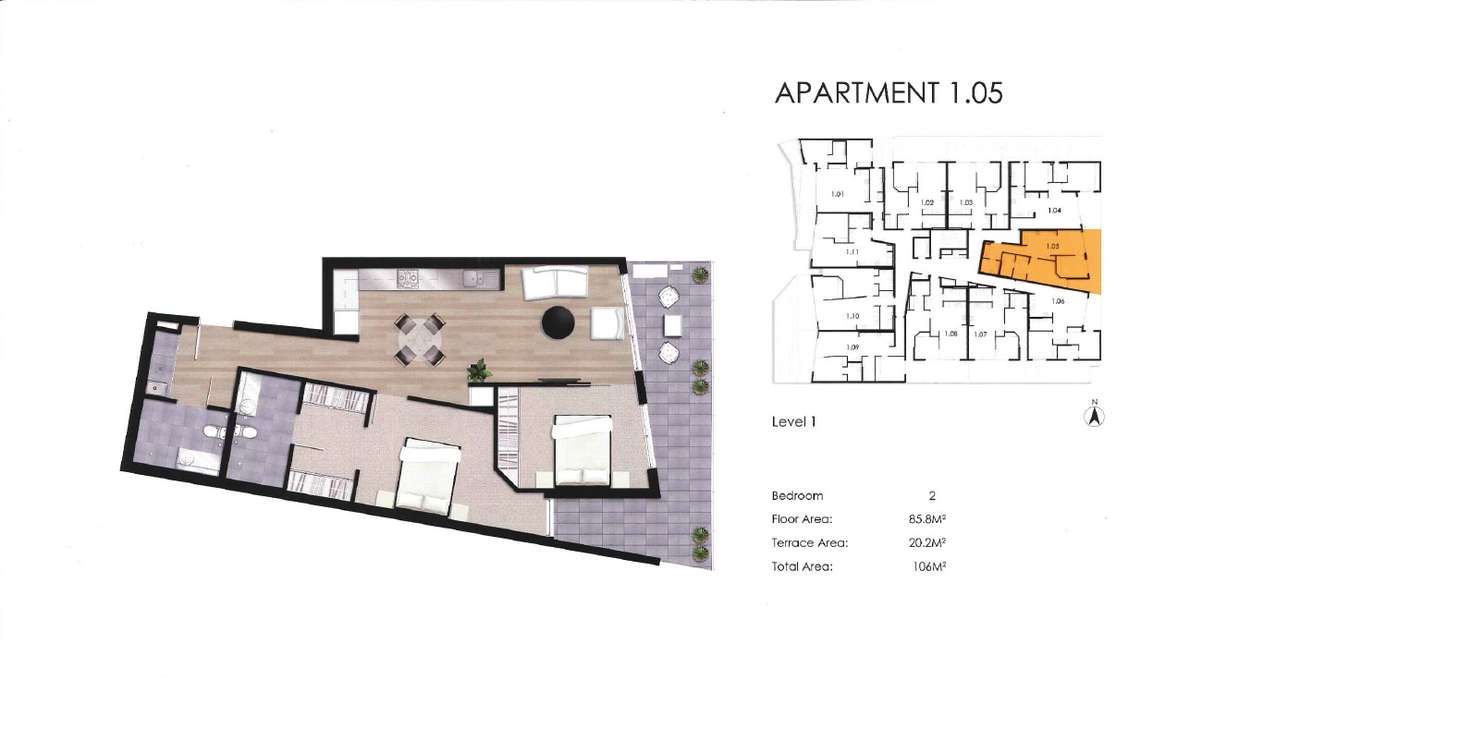 Floorplan of Homely apartment listing, 105/20 Napier Street, Essendon VIC 3040