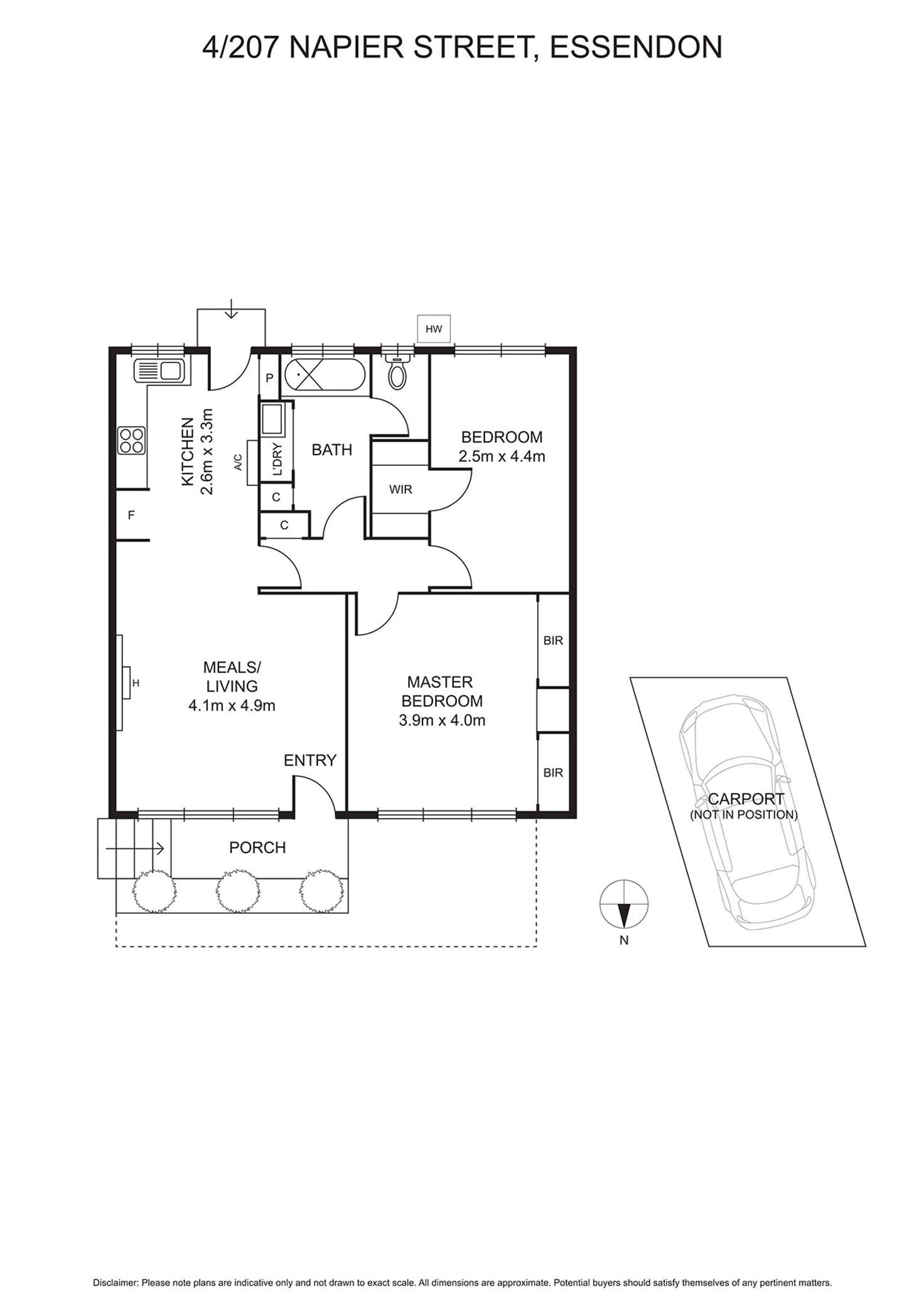Floorplan of Homely villa listing, 4/207 Napier Street, Essendon VIC 3040
