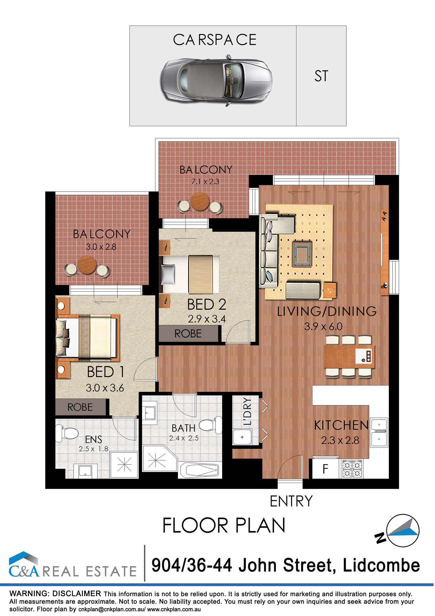 Floorplan of Homely apartment listing, 904/36-44 John Street, Lidcombe NSW 2141