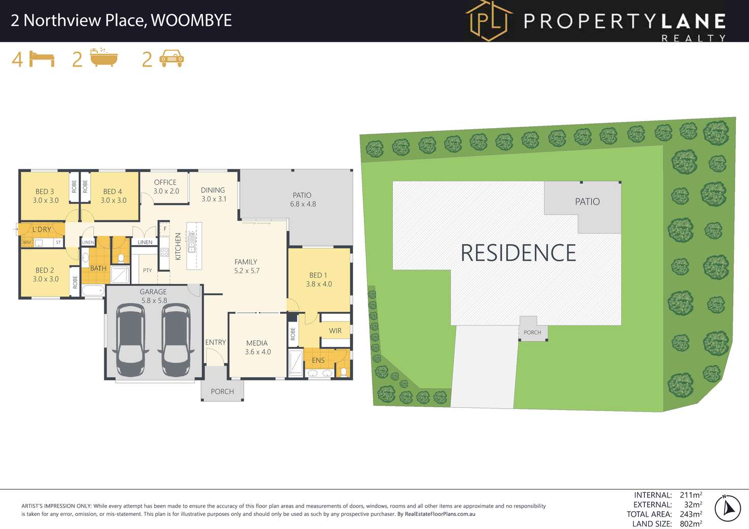 Floorplan of Homely house listing, 2 Northview Place, Woombye QLD 4559