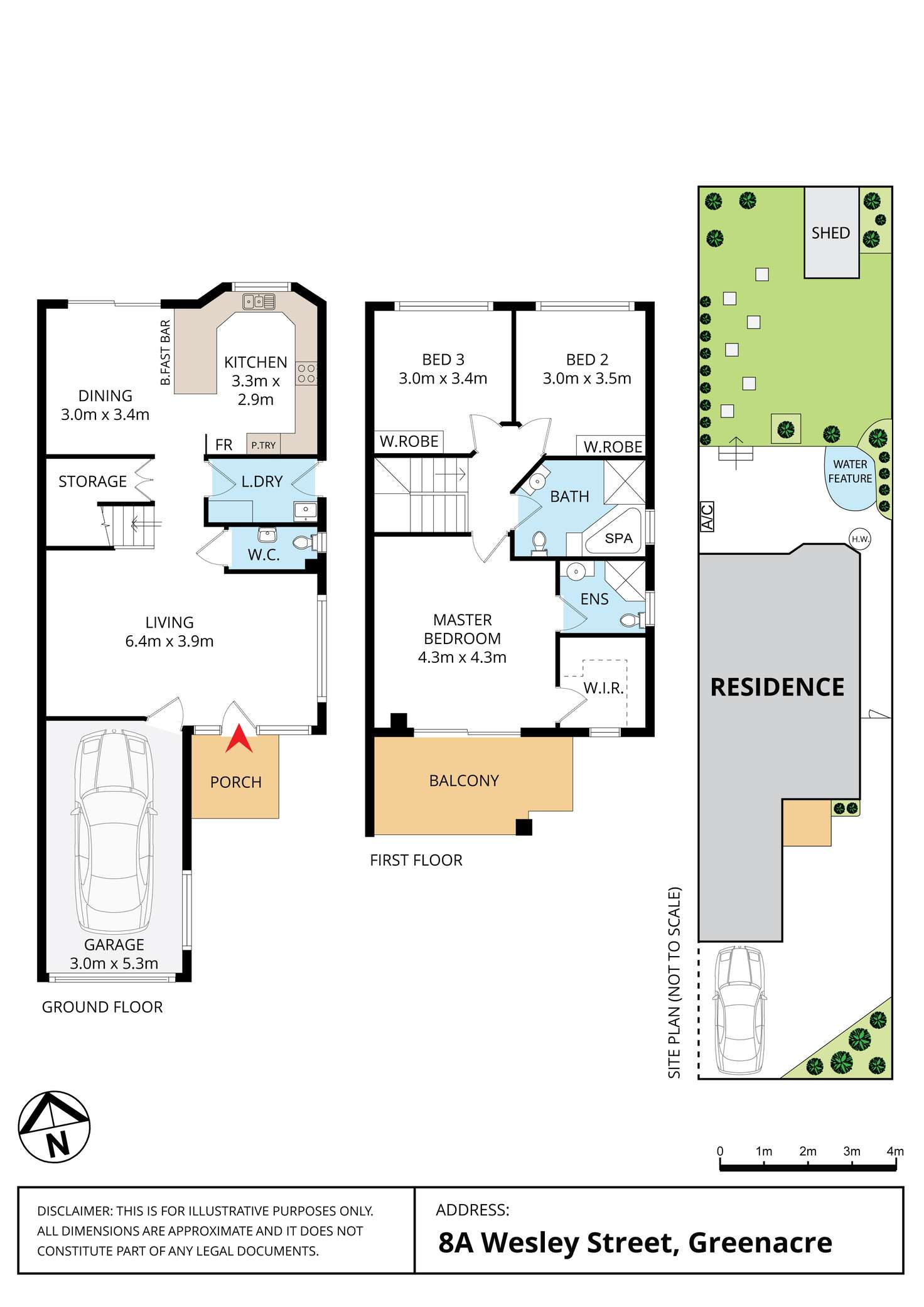 Floorplan of Homely semiDetached listing, 8A Wesley Street, Greenacre NSW 2190