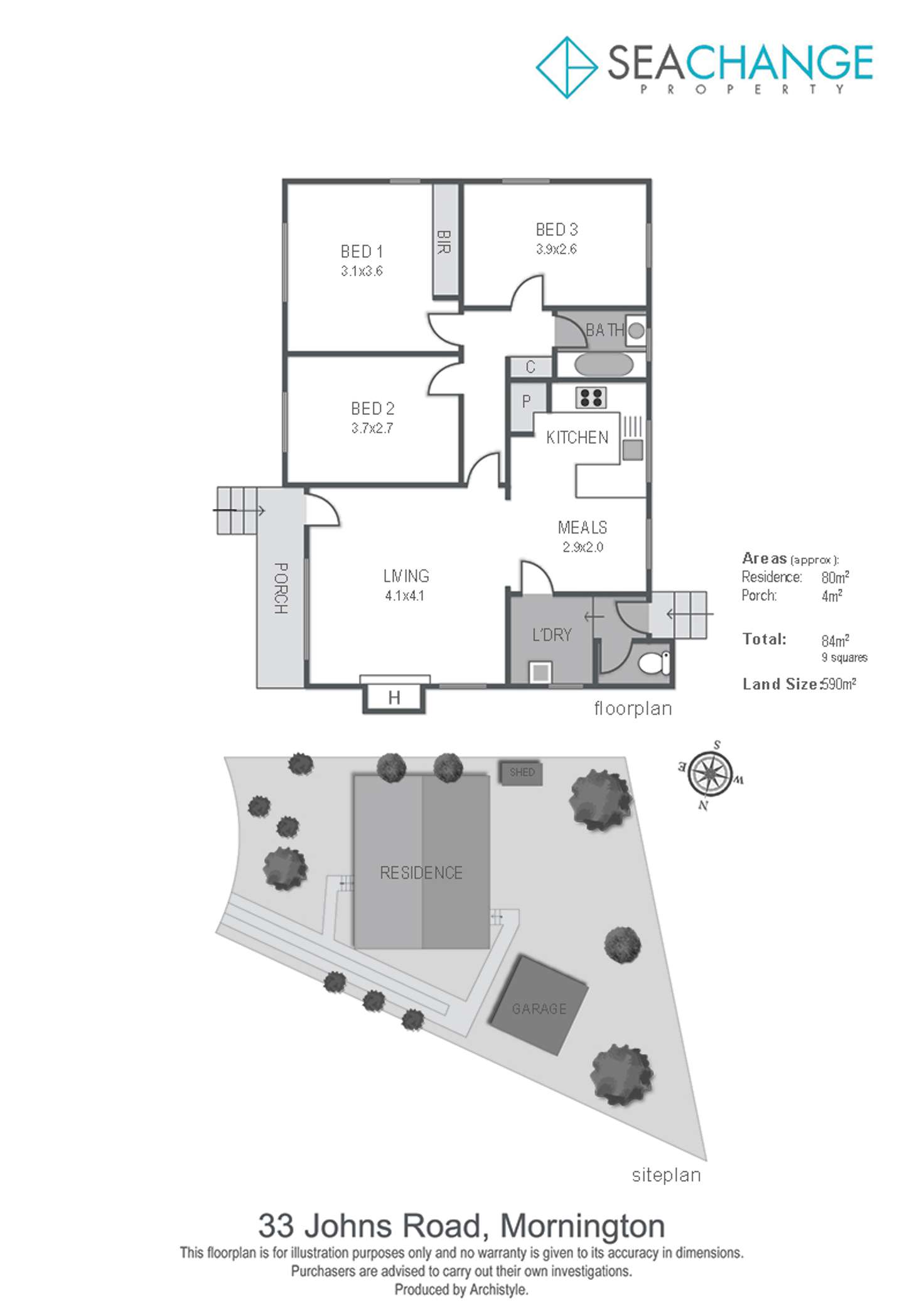 Floorplan of Homely house listing, 33 Johns Road, Mornington VIC 3931