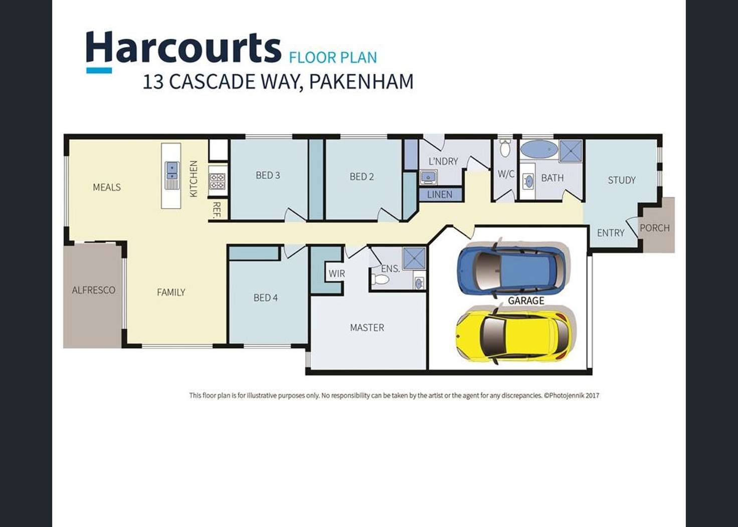 Floorplan of Homely house listing, 13 Cascade Way, Pakenham VIC 3810