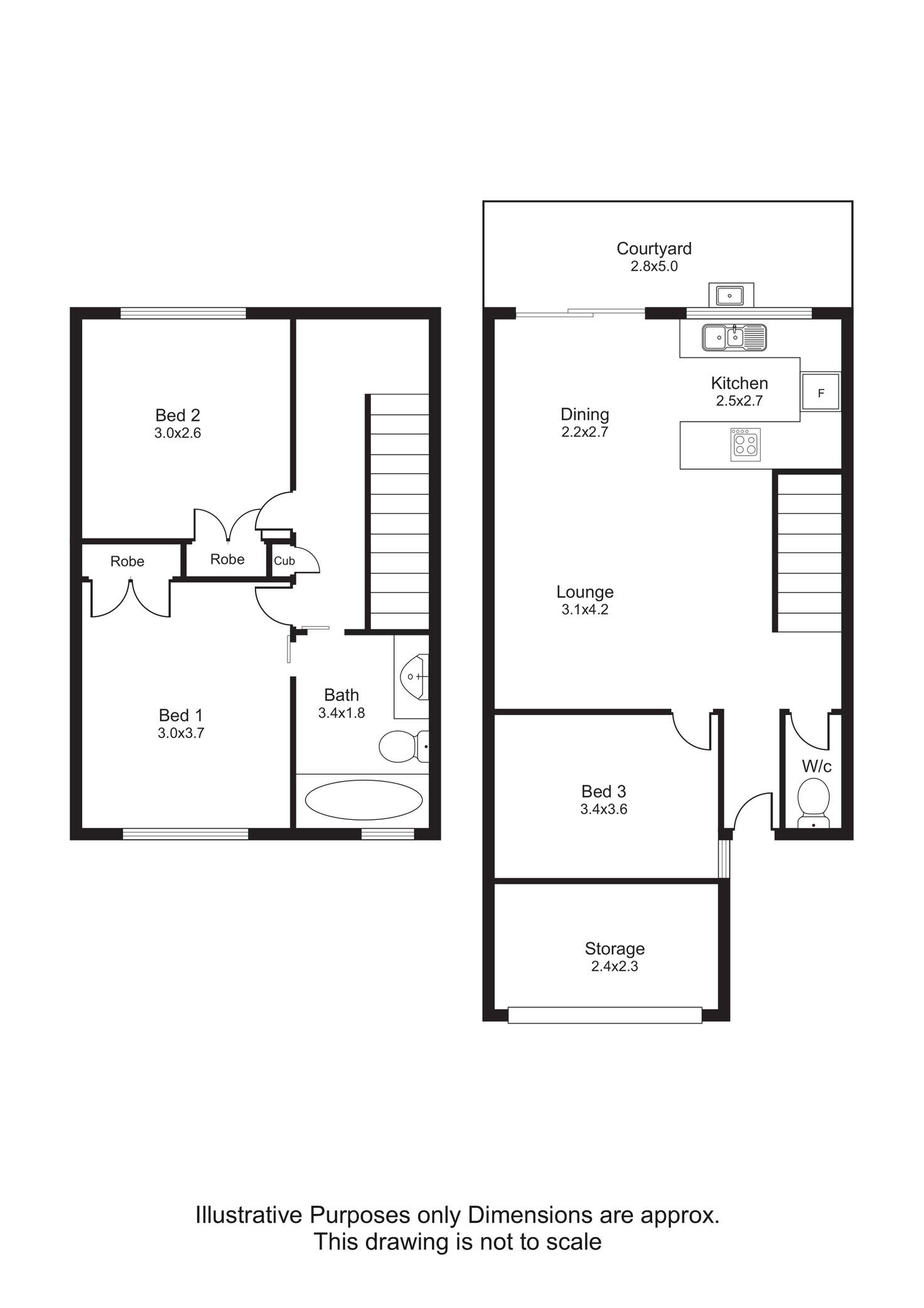 Floorplan of Homely townhouse listing, 4/69 Pease Street, Manoora QLD 4870