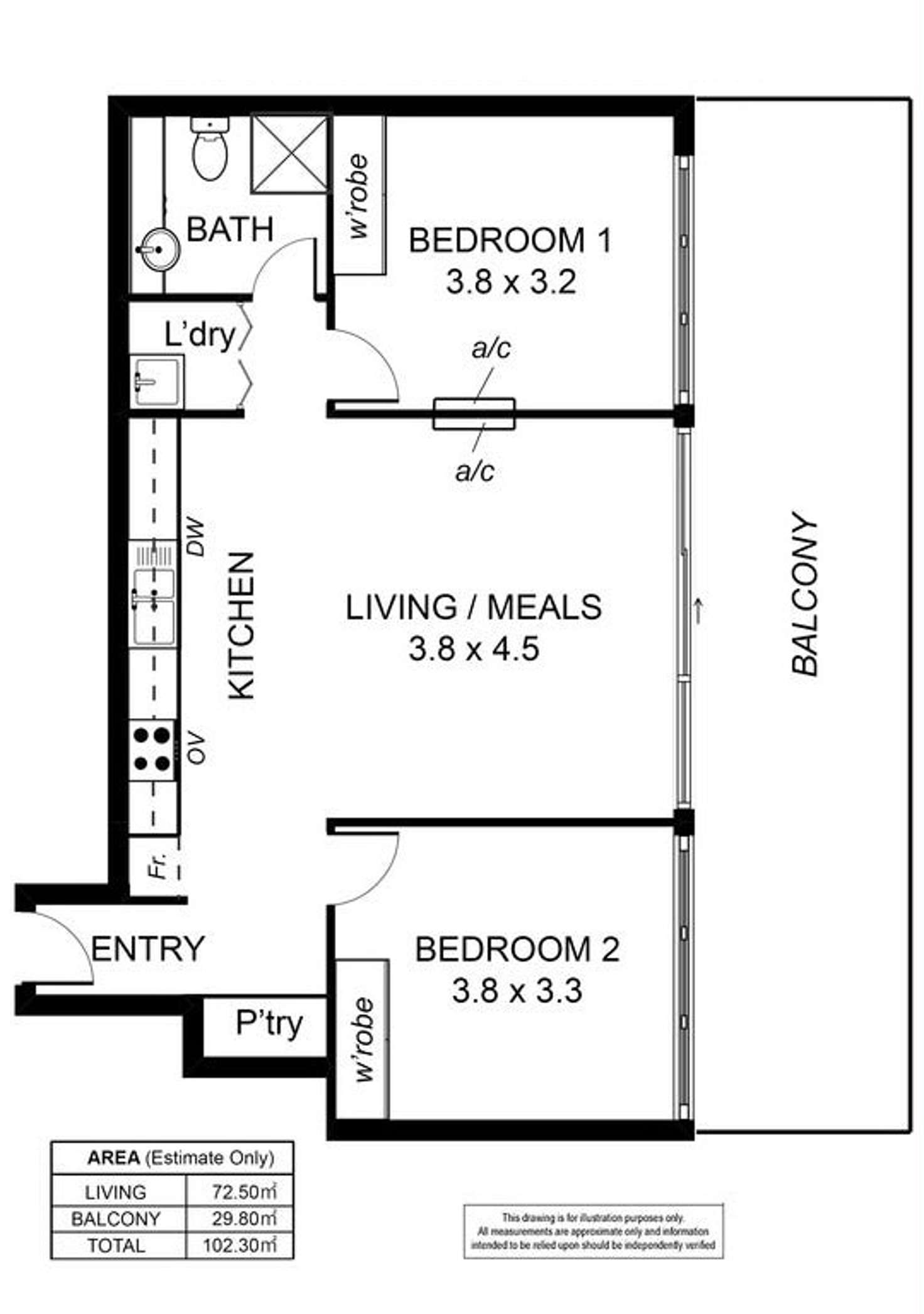 Floorplan of Homely apartment listing, 18/28 Main Street, Mawson Lakes SA 5095