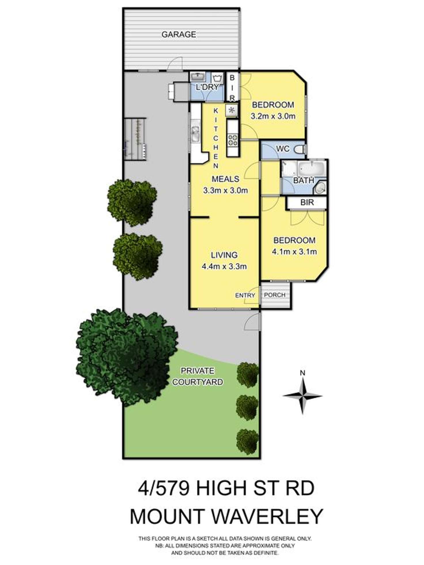 Floorplan of Homely unit listing, Unit 4/579 High Street Road, Mount Waverley VIC 3149