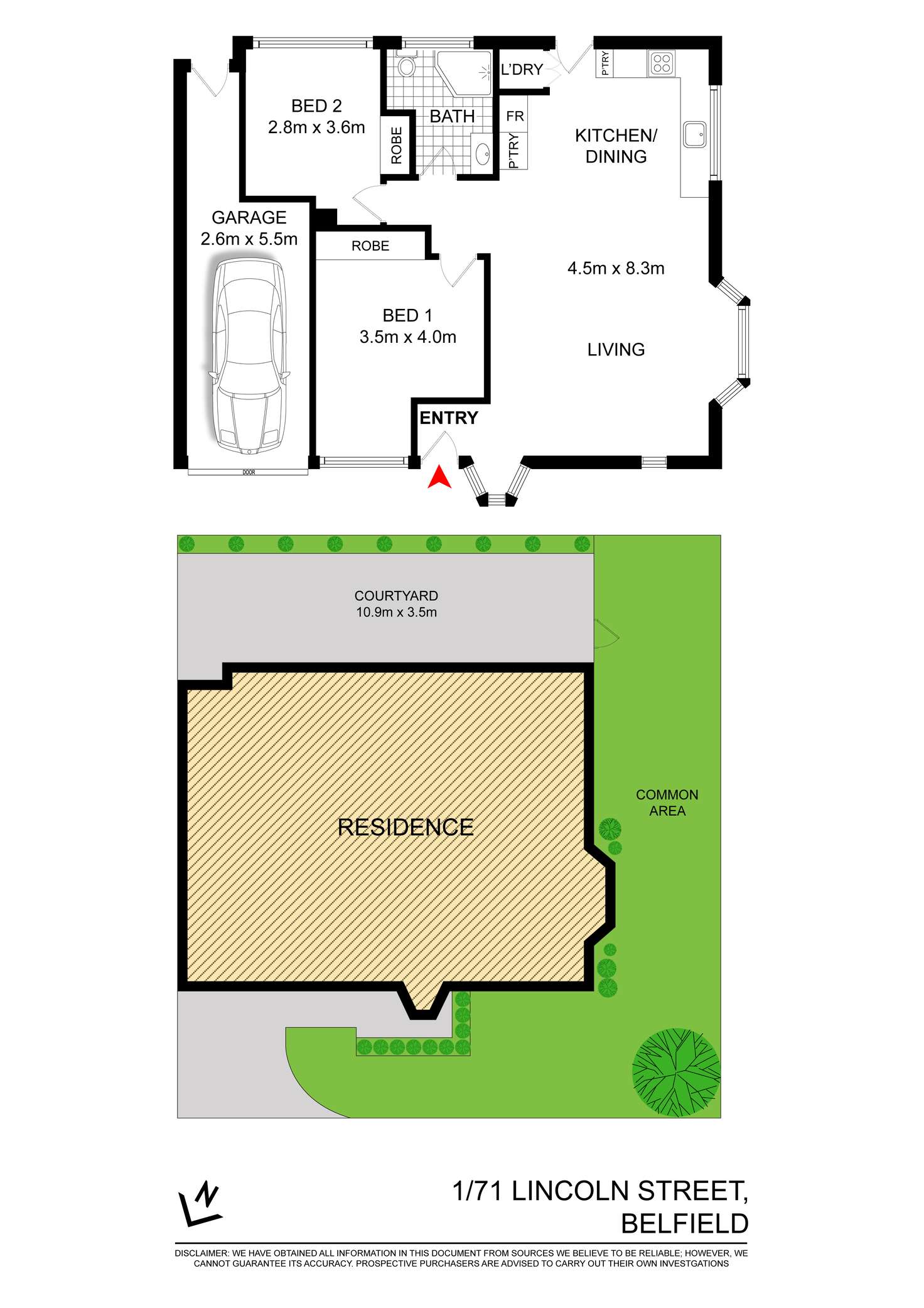 Floorplan of Homely villa listing, 1/71 Lincoln Street, Belfield NSW 2191