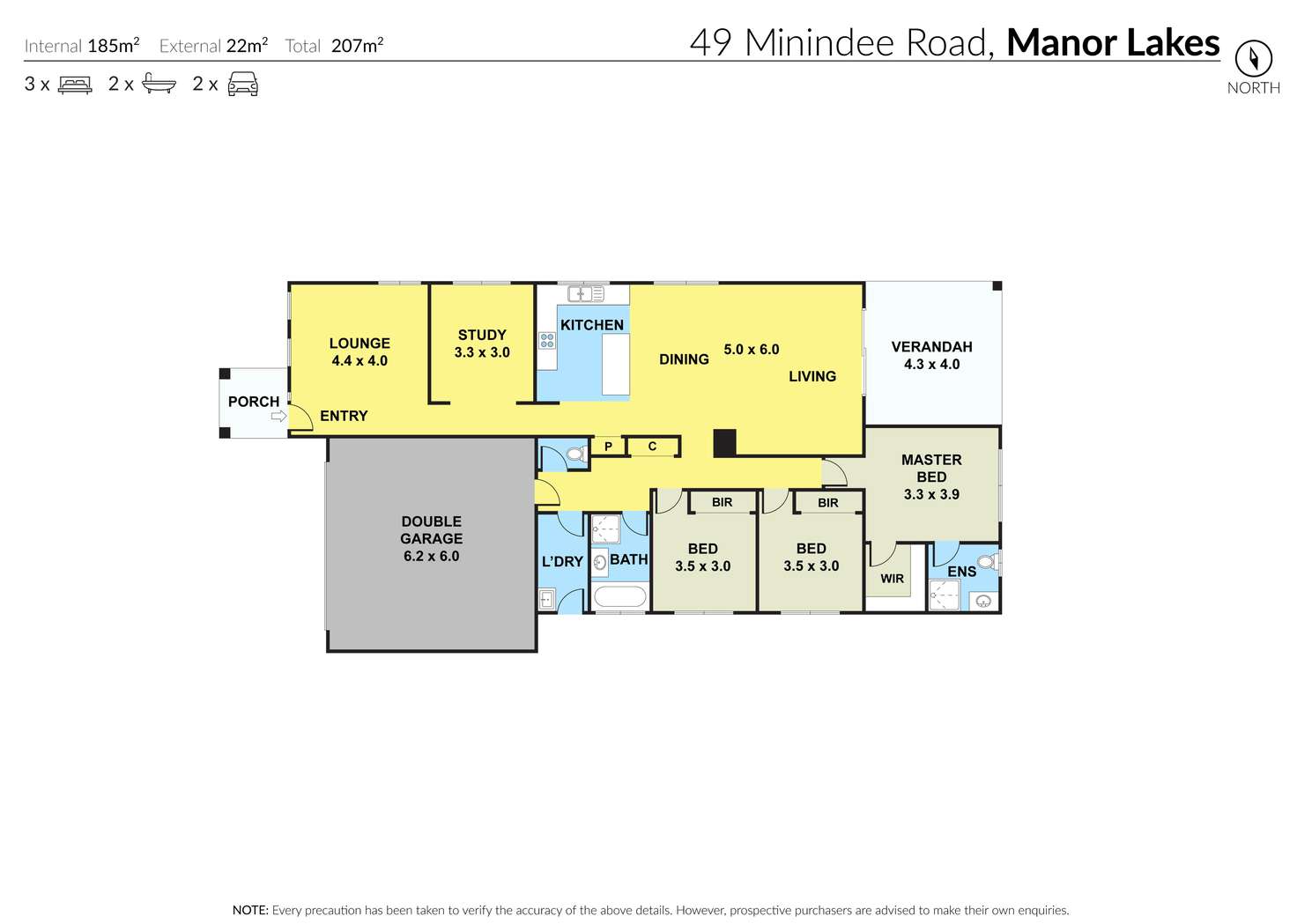 Floorplan of Homely house listing, 49 Minindee Road, Manor Lakes VIC 3024