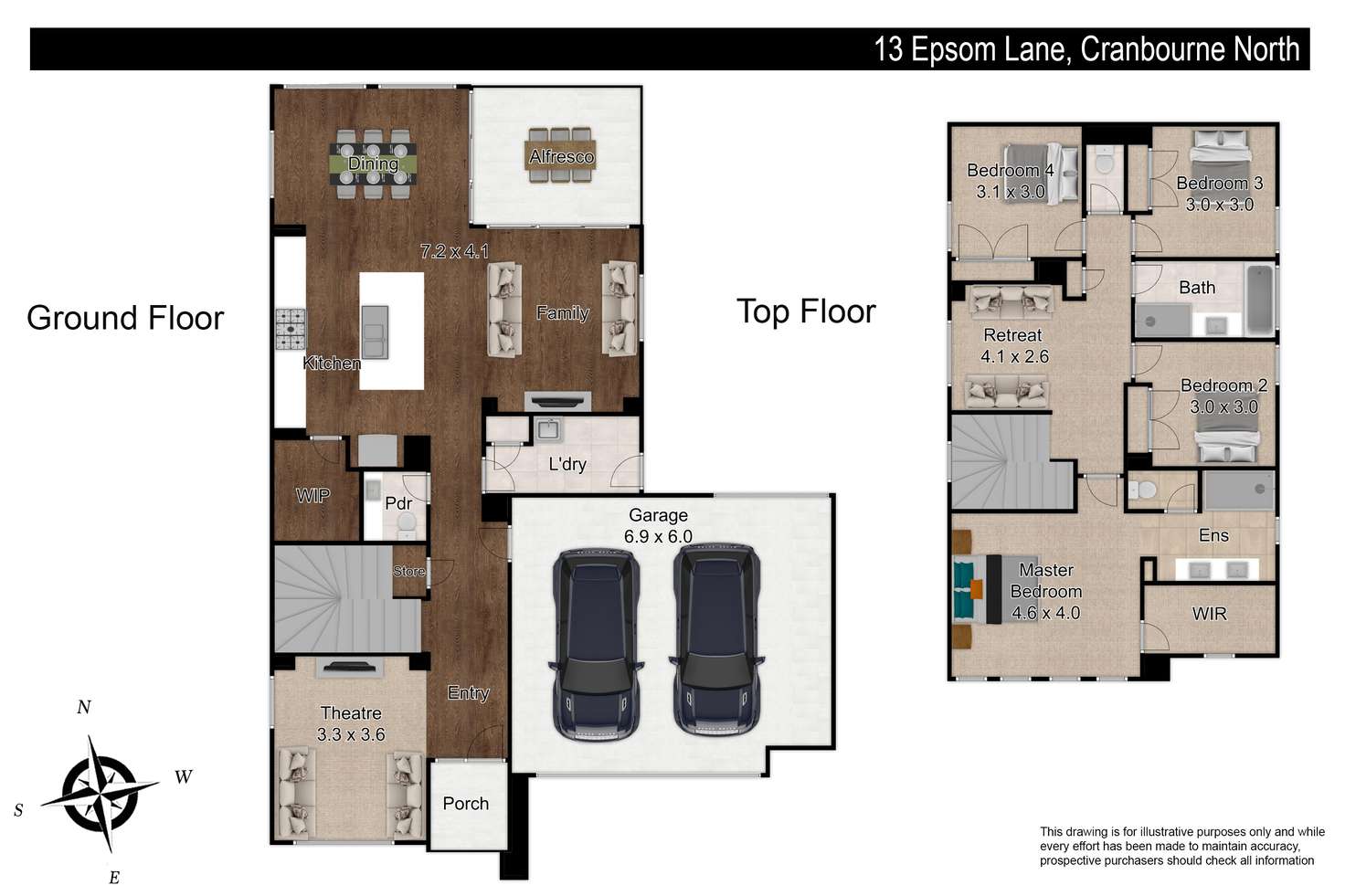 Floorplan of Homely house listing, 13 Epsom Lane, Cranbourne North VIC 3977