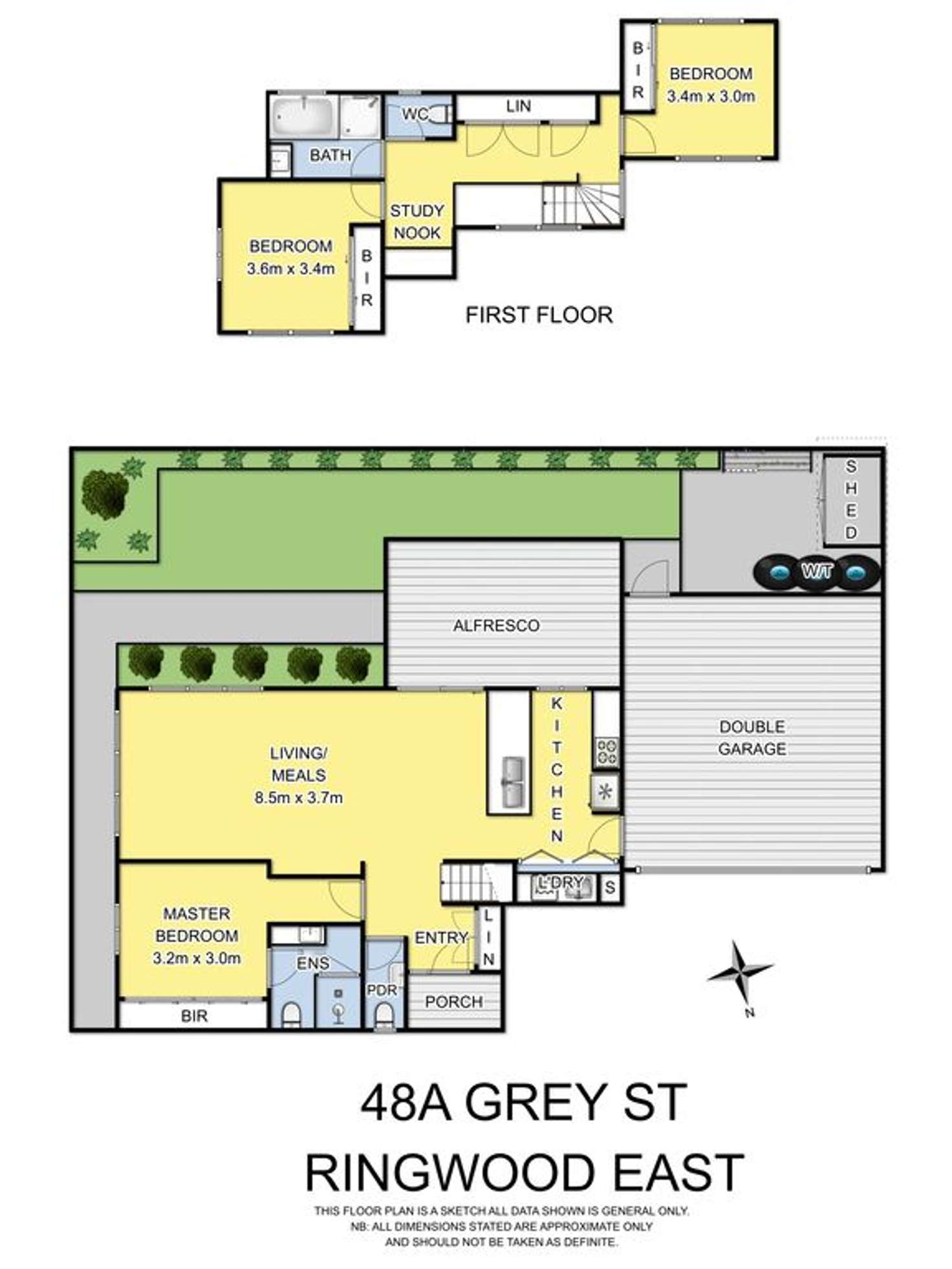 Floorplan of Homely townhouse listing, 48A Grey Street, Ringwood East VIC 3135