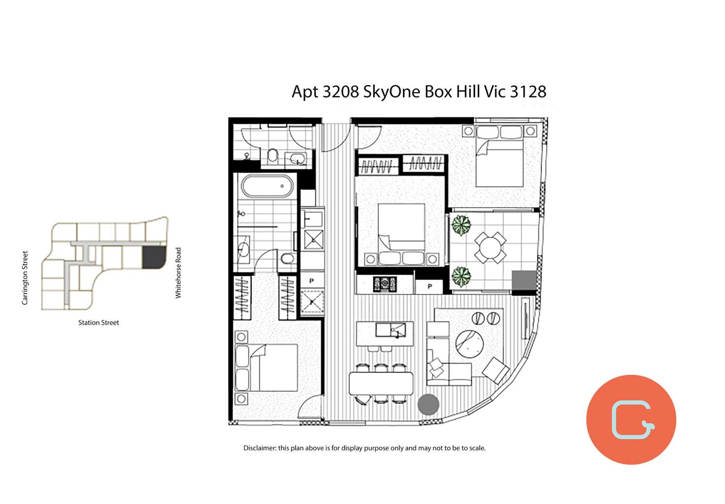 Floorplan of Homely apartment listing, 3208/545 Station Street, Box Hill VIC 3128