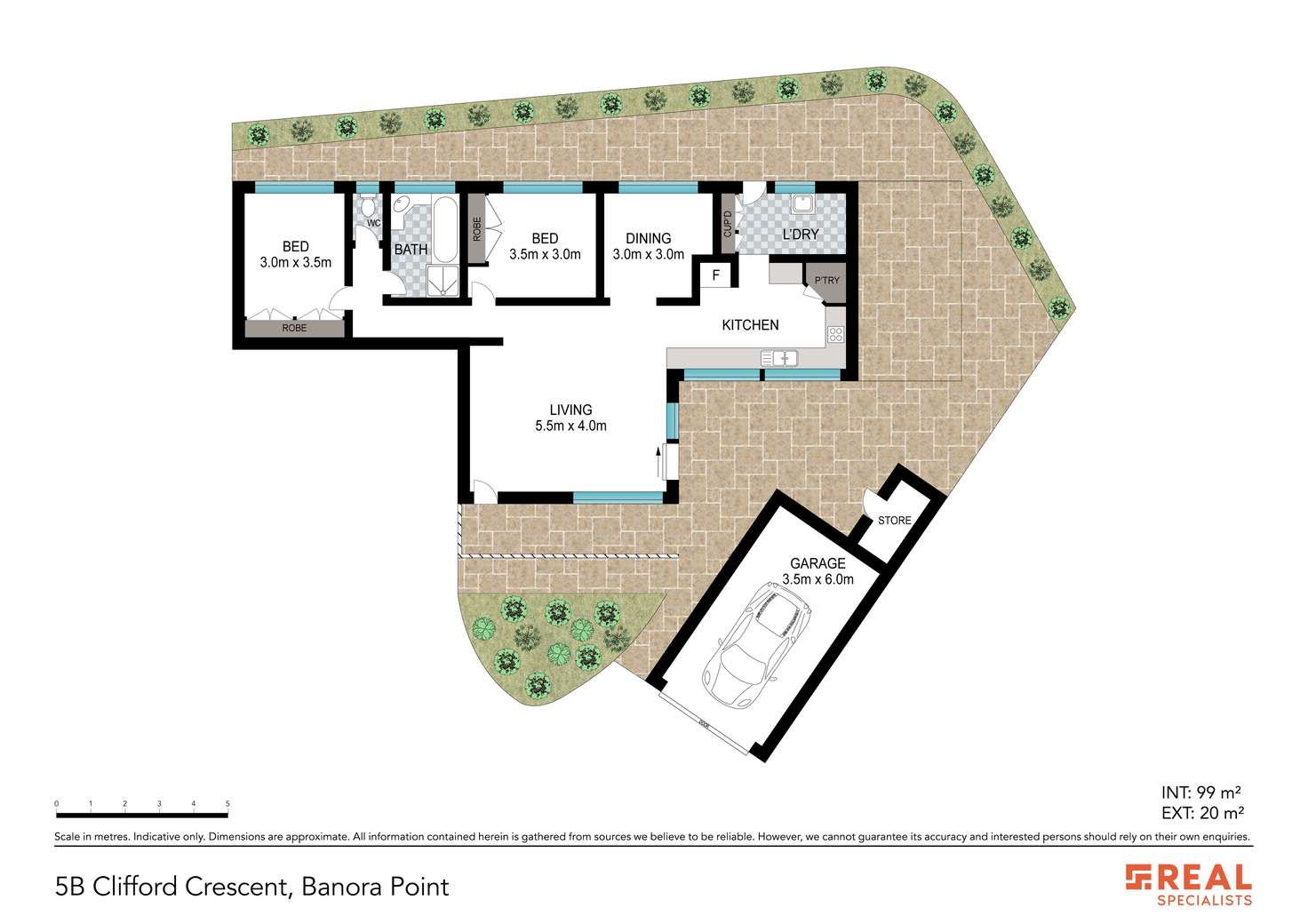 Floorplan of Homely semiDetached listing, 5B Clifford Crescent, Banora Point NSW 2486