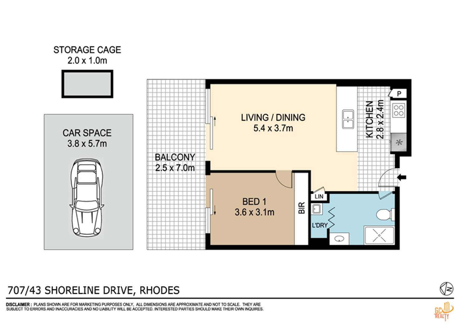 Floorplan of Homely apartment listing, 707/43 Shoreline Drive, Rhodes NSW 2138