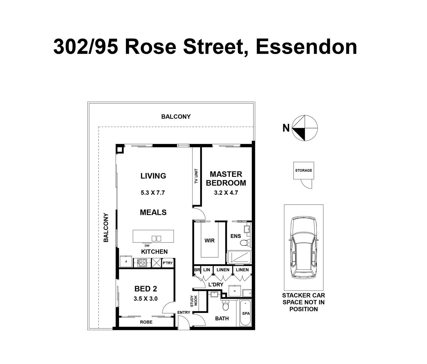Floorplan of Homely apartment listing, 3.02/95 Rose St, Essendon VIC 3040