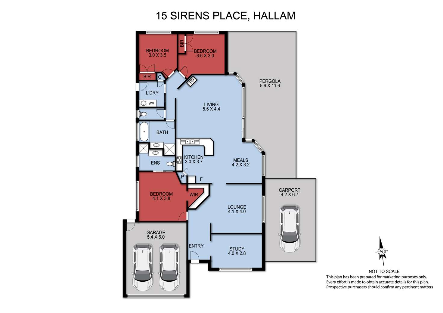 Floorplan of Homely house listing, 15 Sirens Place, Hallam VIC 3803
