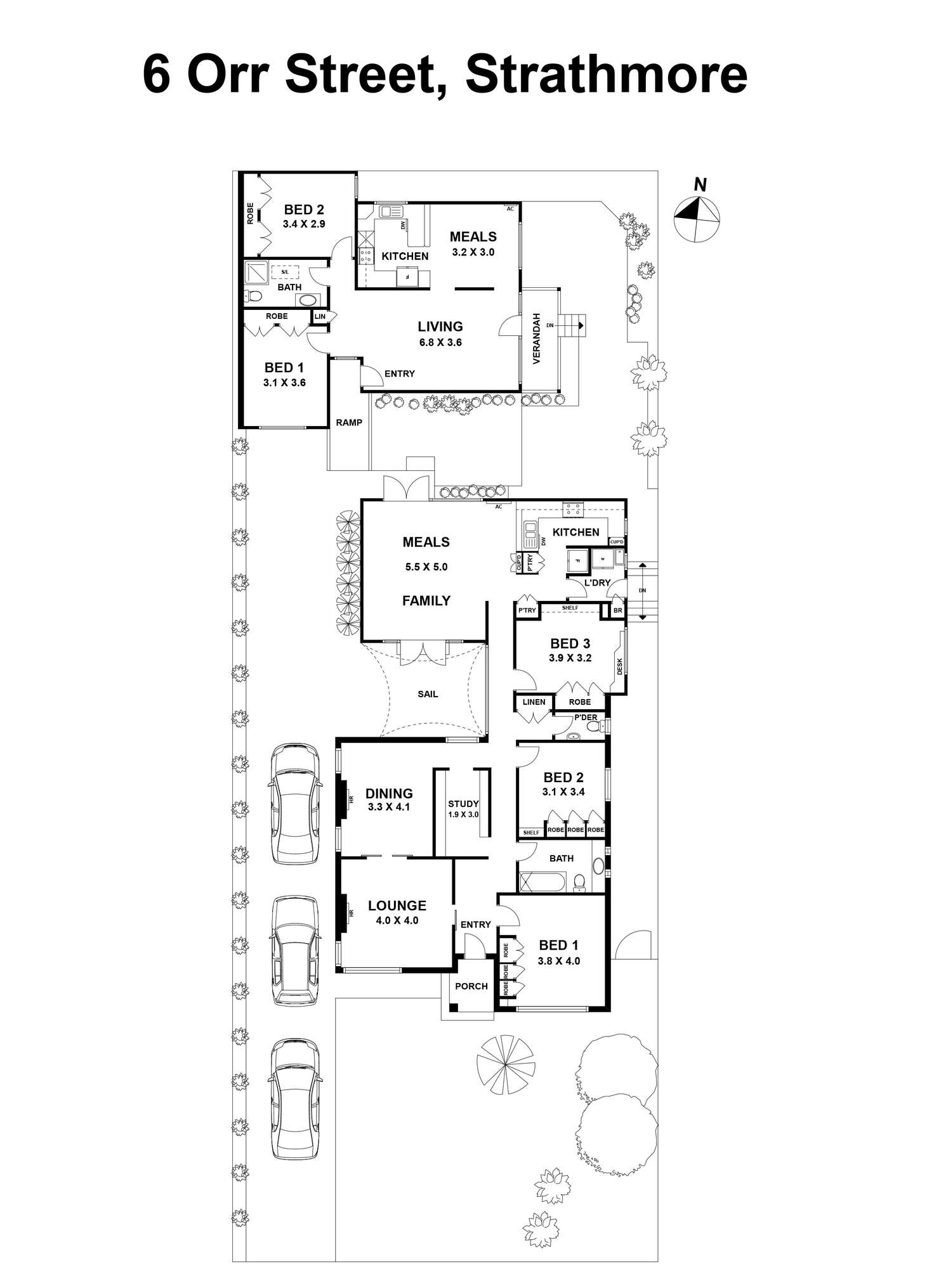 Floorplan of Homely house listing, 6 Orr Street, Strathmore VIC 3041