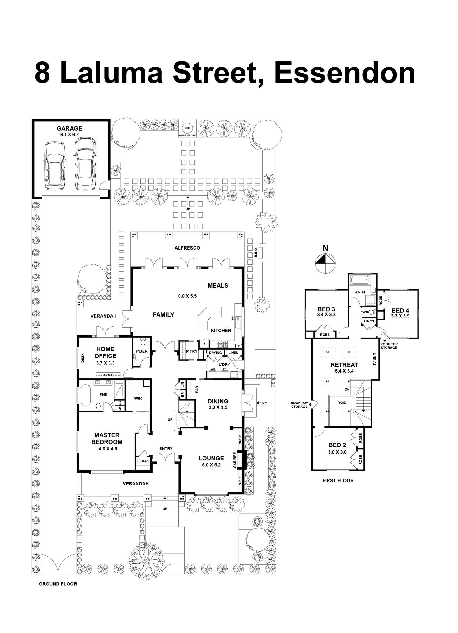 Floorplan of Homely house listing, 8 Laluma Street, Essendon VIC 3040