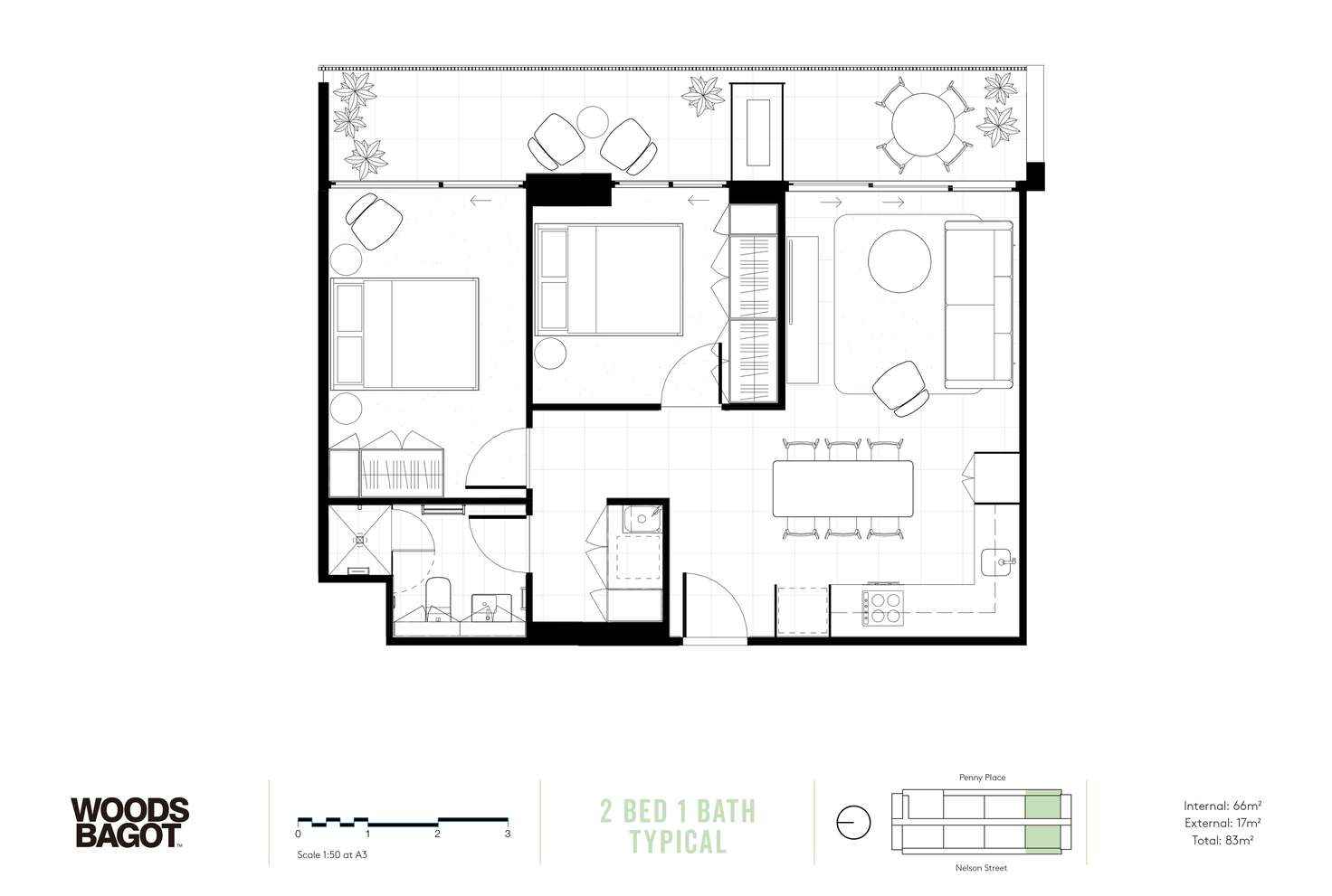 Floorplan of Homely apartment listing, 505/17 Penny Place, Adelaide SA 5000
