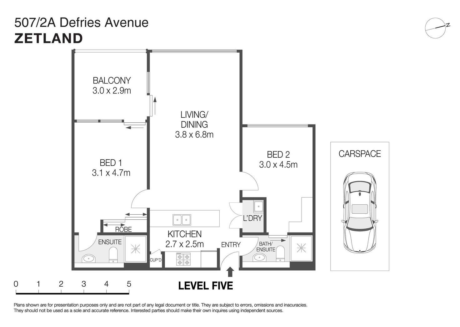 Floorplan of Homely apartment listing, 507/2 Defries Avenue, Zetland NSW 2017