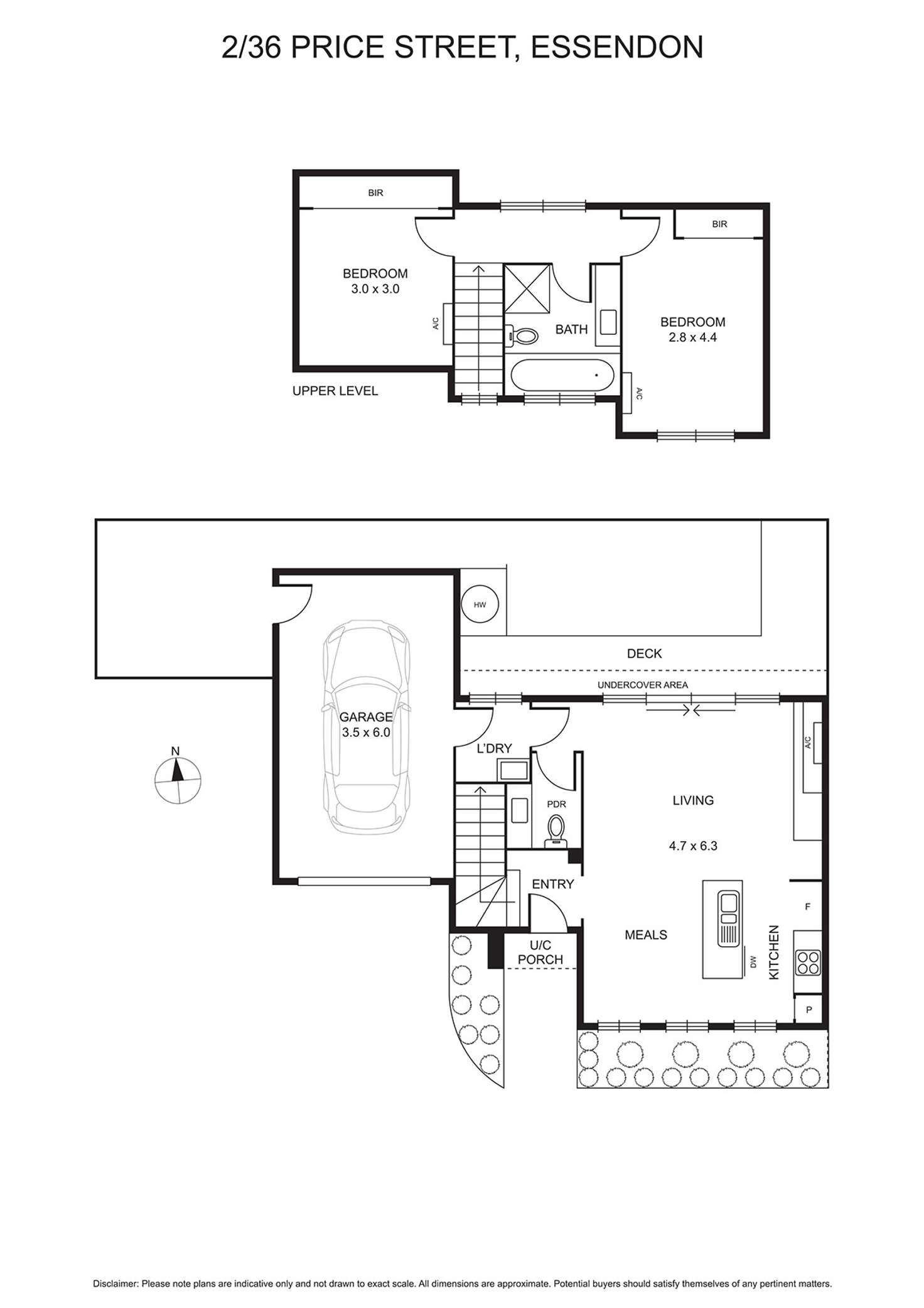 Floorplan of Homely townhouse listing, 2/36 Price Street, Essendon VIC 3040