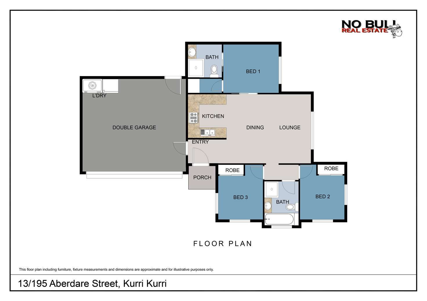 Floorplan of Homely villa listing, 13/195 Aberdare Street, Kurri Kurri NSW 2327