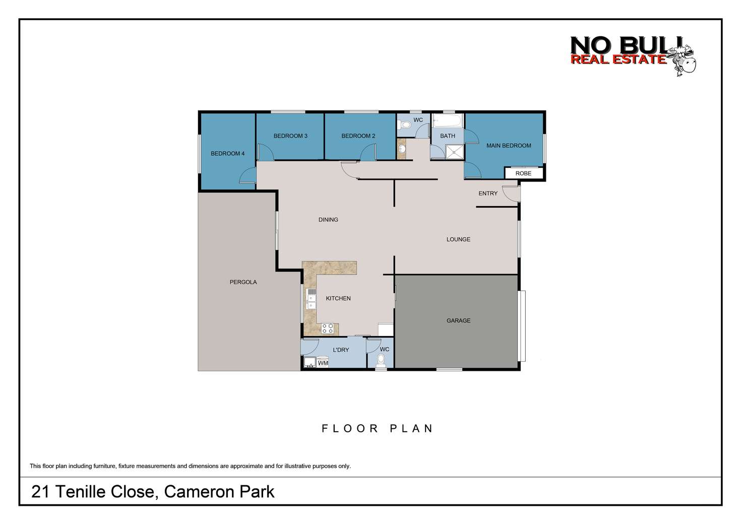 Floorplan of Homely house listing, 21 Tenille Close, Cameron Park NSW 2285