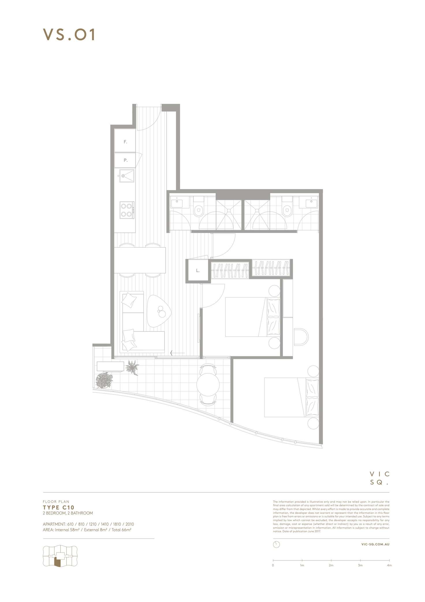 Floorplan of Homely apartment listing, 2010/8 Hallenstein Street, Footscray VIC 3011