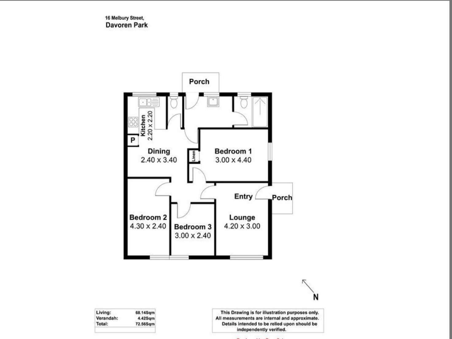 Floorplan of Homely semiDetached listing, 16 Melbury Street, Davoren Park SA 5113