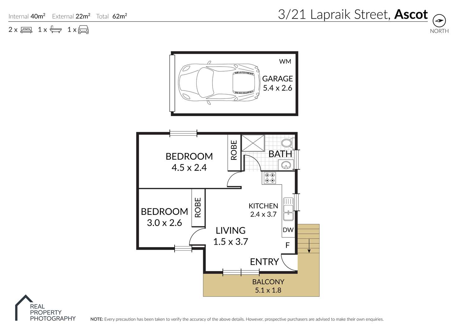 Floorplan of Homely unit listing, 3/21 Lapraik Street, Ascot QLD 4007