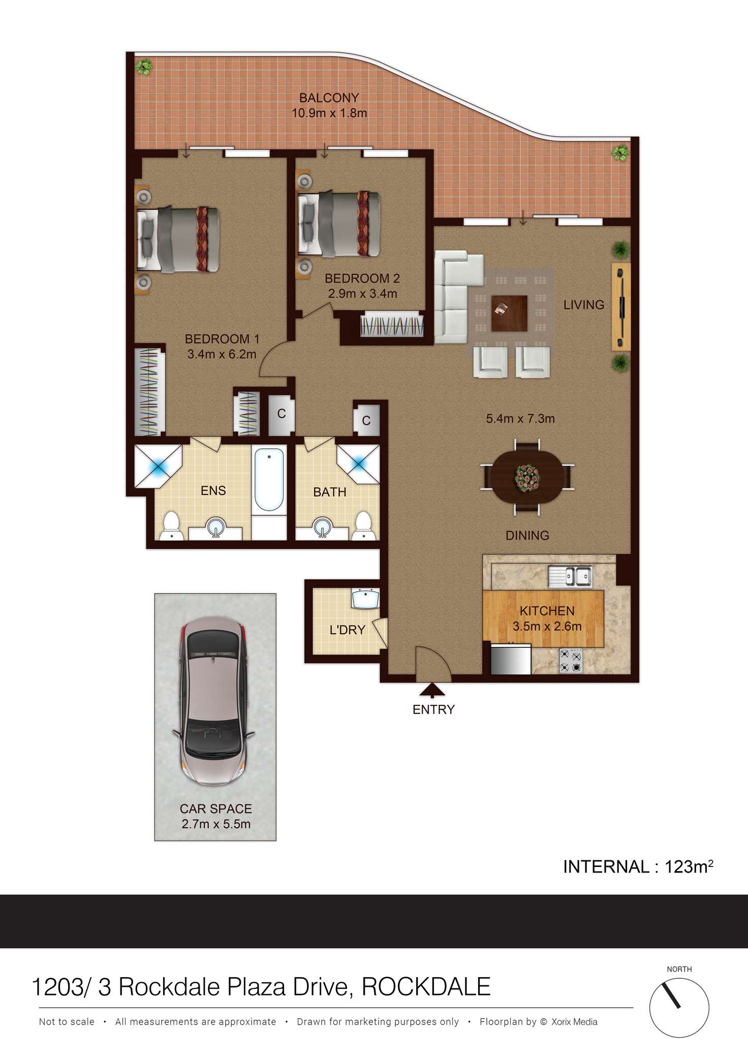 Floorplan of Homely unit listing, 1203/3 Rockdale Plaza Drive, Rockdale NSW 2216