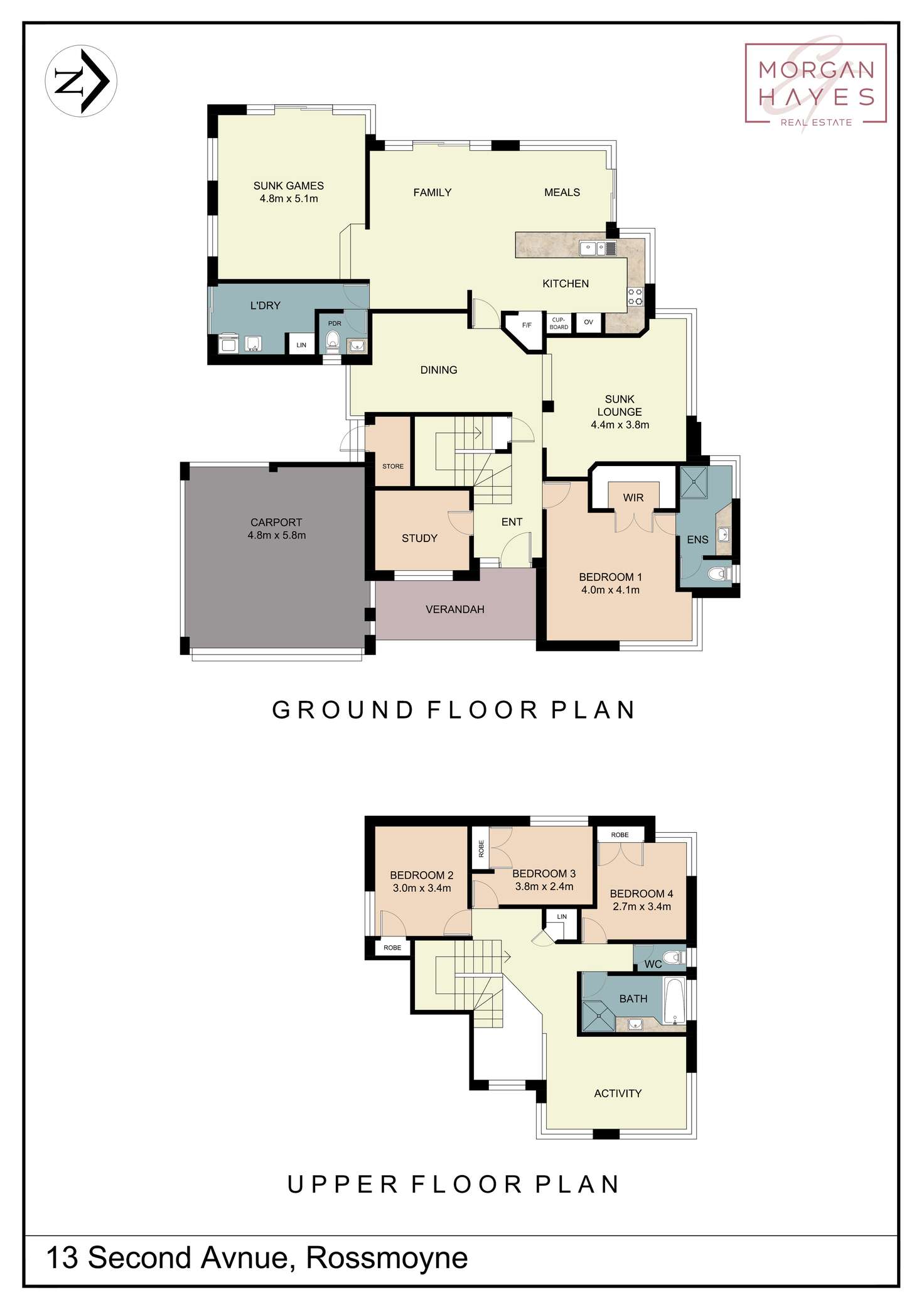 Floorplan of Homely house listing, 13 Second Avenue, Rossmoyne WA 6148