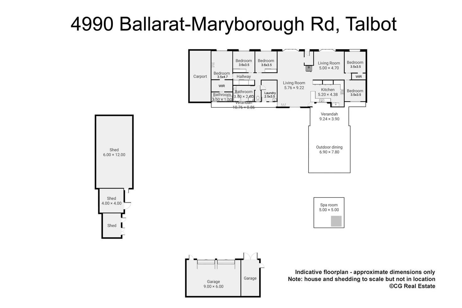 Floorplan of Homely acreageSemiRural listing, 4990 Ballarat-Maryborough Road, Talbot VIC 3371