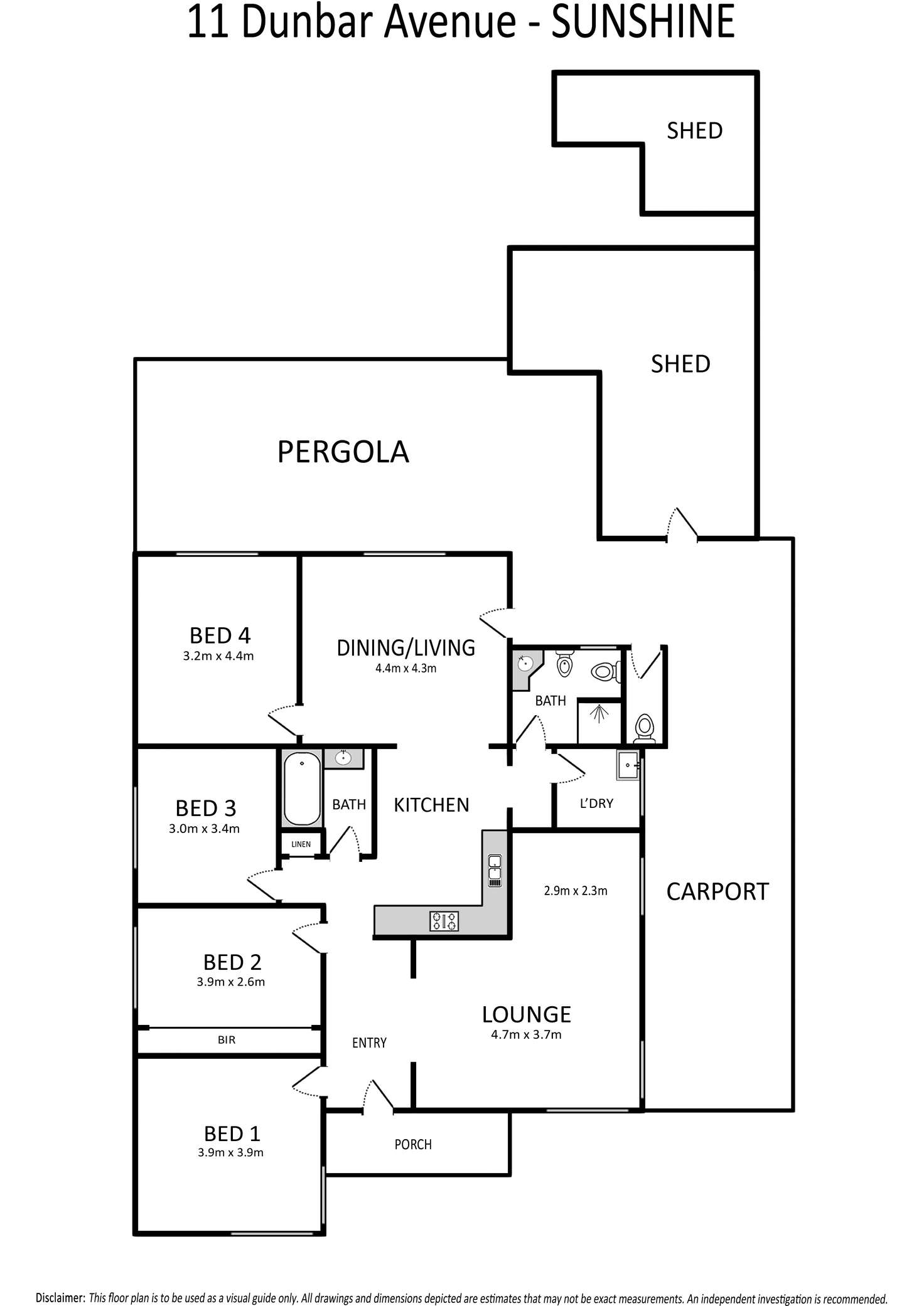 Floorplan of Homely house listing, 11 Dunbar Avenue, Sunshine VIC 3020