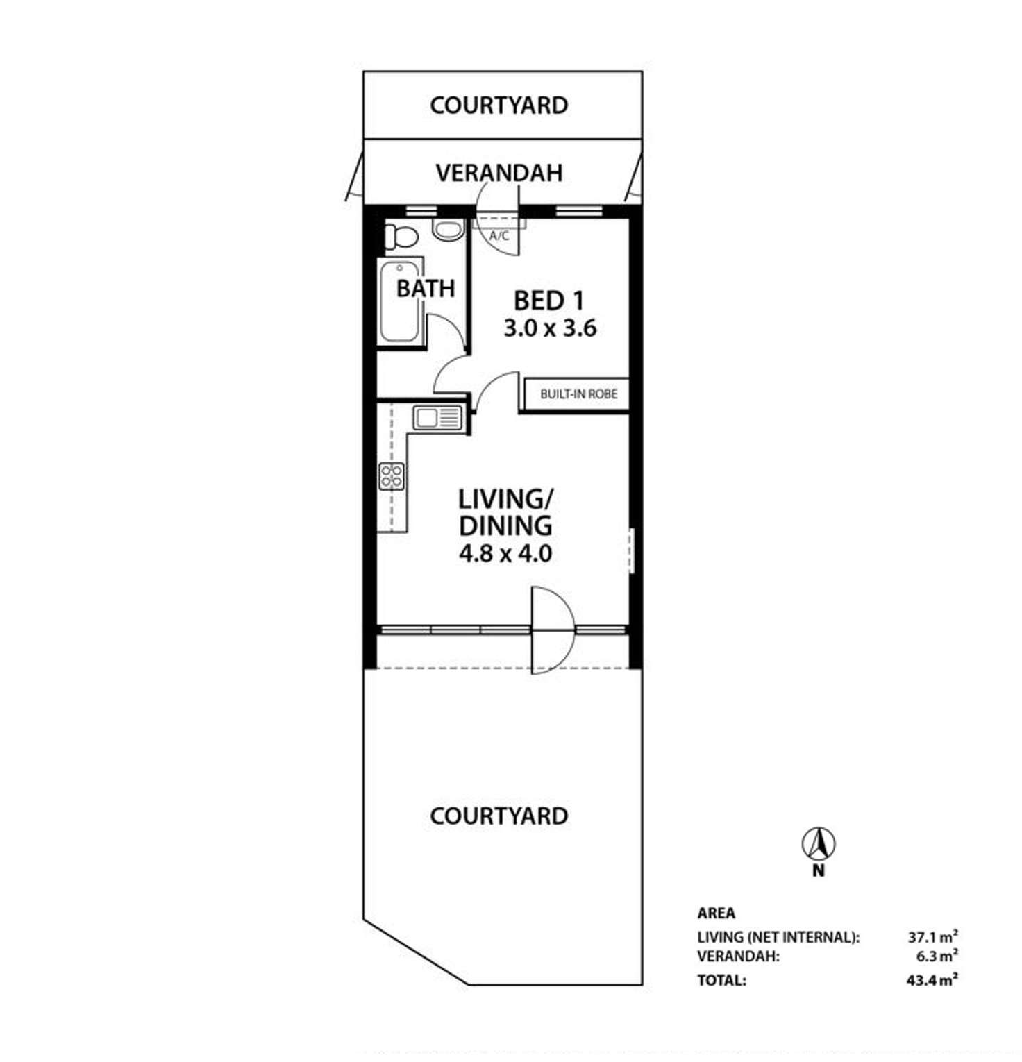 Floorplan of Homely apartment listing, 6/311 South Terrace, Adelaide SA 5000