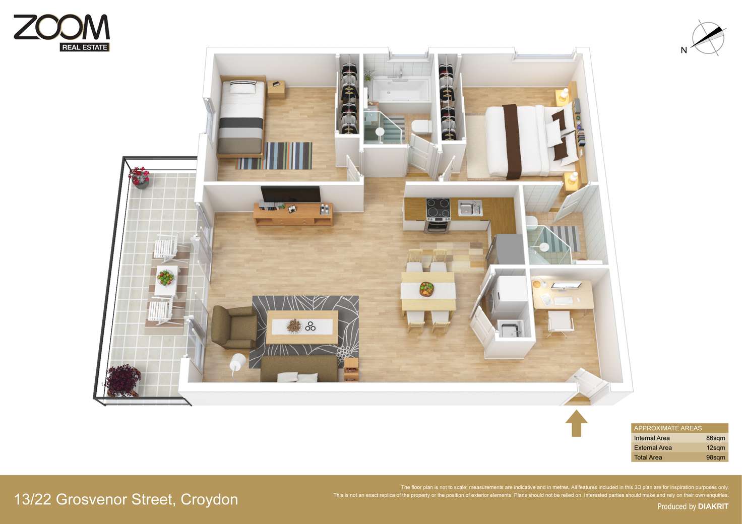 Floorplan of Homely apartment listing, 13/22 Grosvenor Street, Croydon NSW 2132