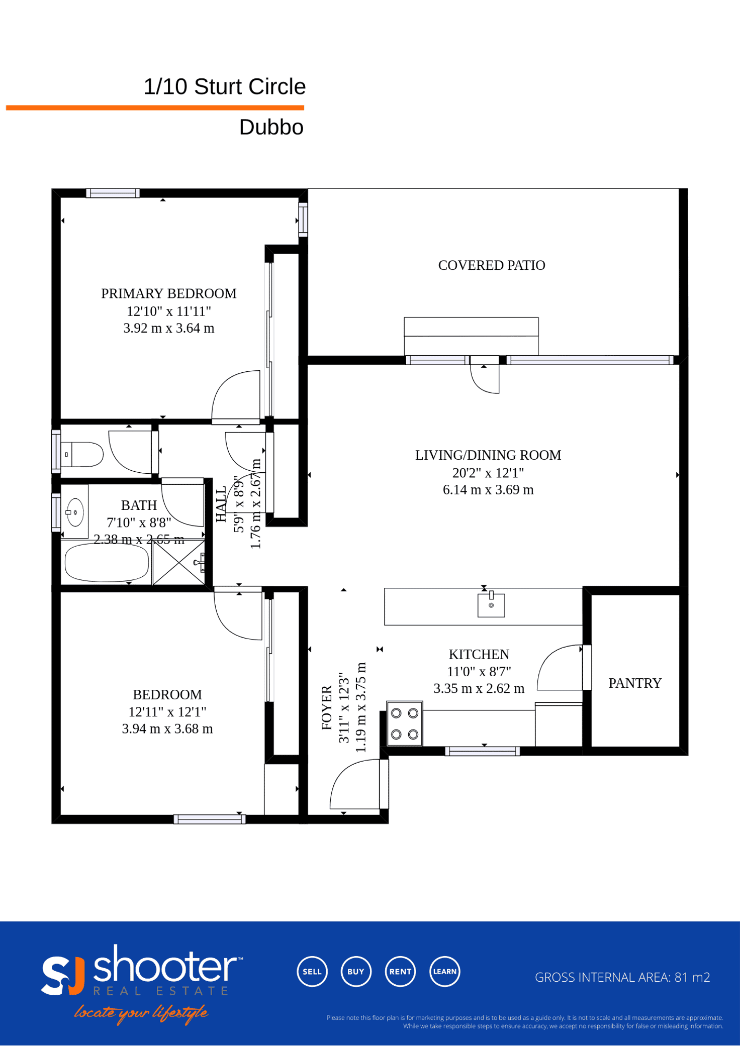 Floorplan of Homely unit listing, 1/10 Sturt Circle, Dubbo NSW 2830
