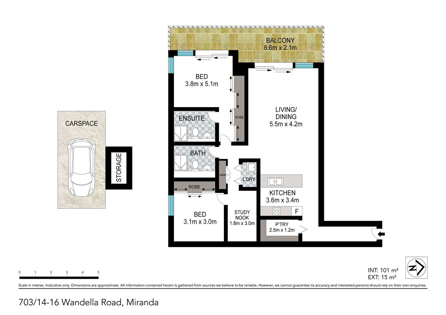 Floorplan of Homely apartment listing, 703/3 Penprase Lane, Miranda NSW 2228