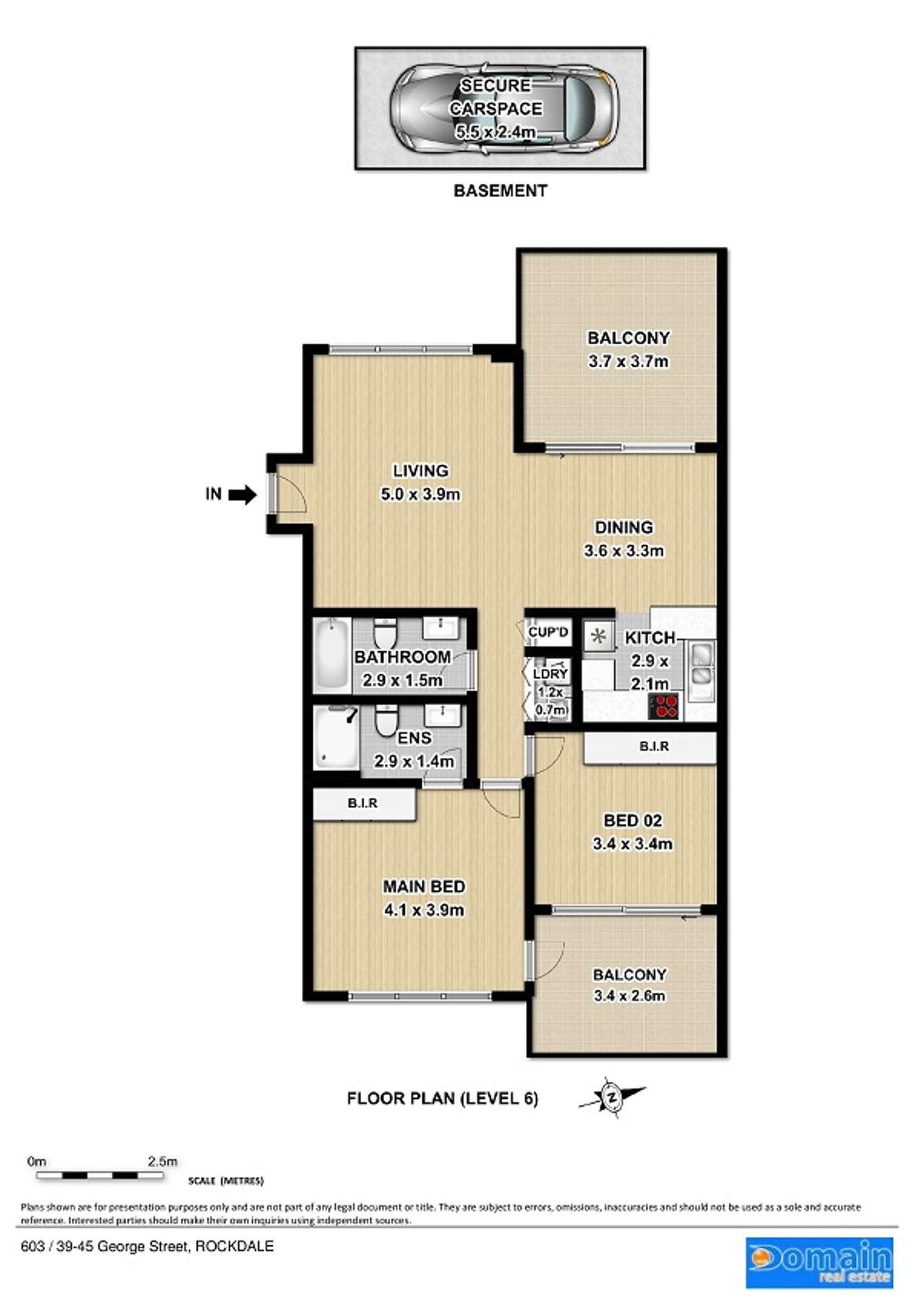 Floorplan of Homely apartment listing, 603/39-47 George Street, Rockdale NSW 2216