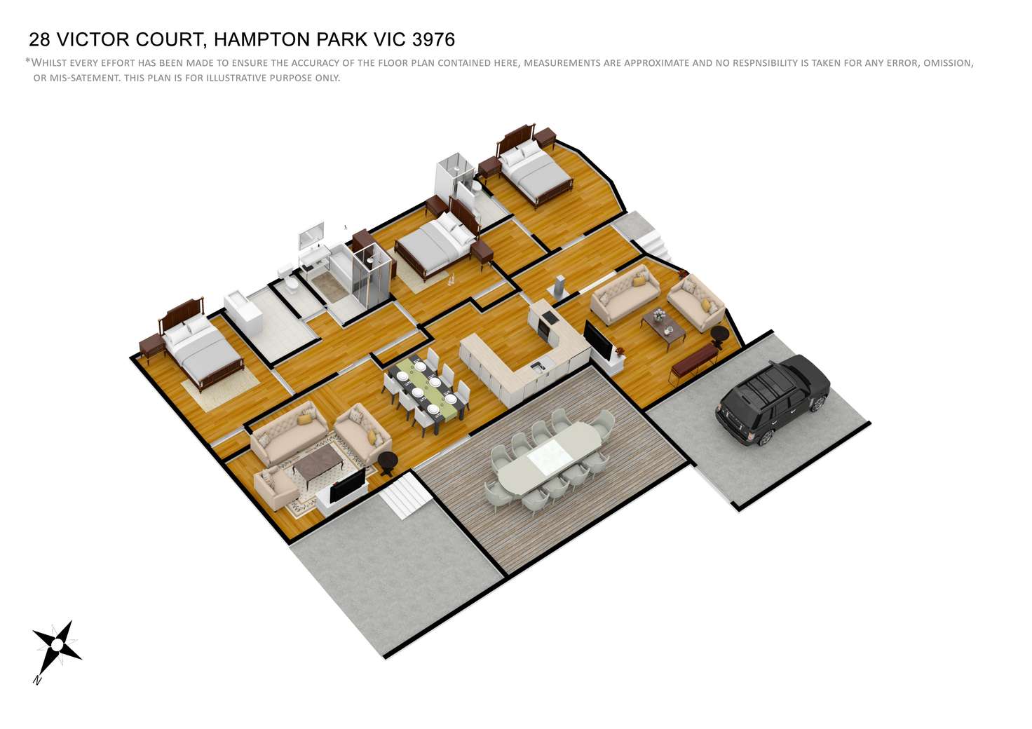 Floorplan of Homely house listing, 28 Victor Court, Hampton Park VIC 3976