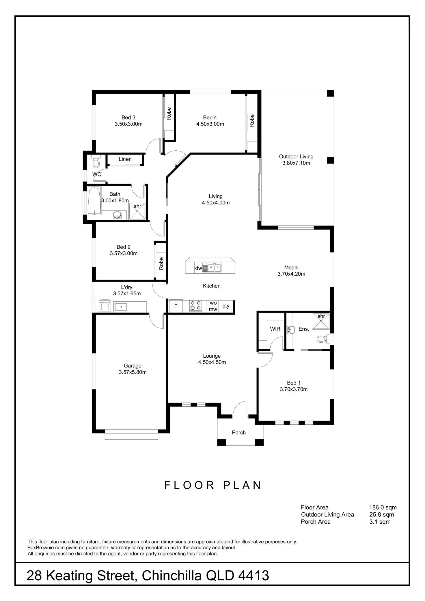 Floorplan of Homely house listing, 28 Keating Street, Chinchilla QLD 4413